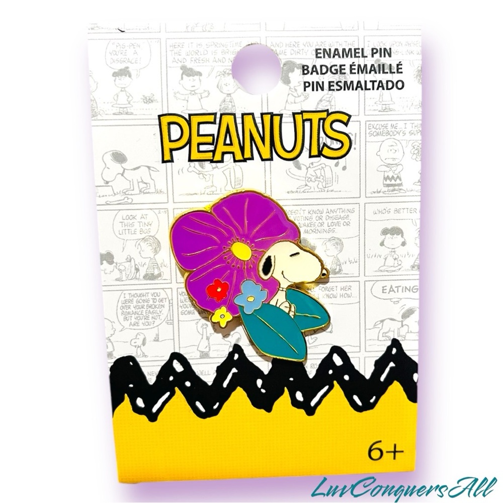 Loungefly Peanuts Snoopy Floral Enamel Pin